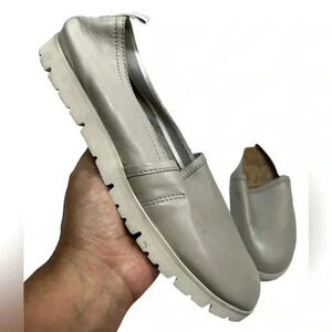 KORKS by Kork-Ease Lillis Light Grey Leather Slip On Shoes‎ Sz 6